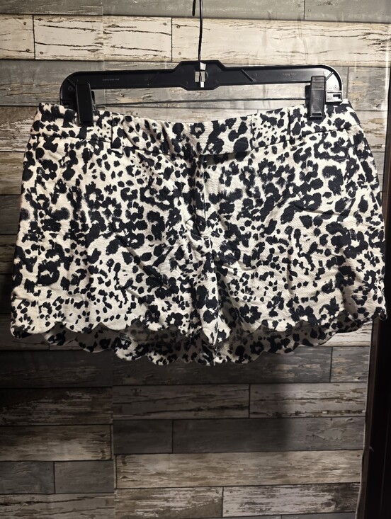 J. Crew Pants - Black & White Leopard Print Scallop Hem Women's Shorts